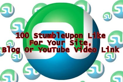 get You the 100 StumbleUpon Bookmarks From 100 Different User Account For Your Site, Blog Or YouTube Video to Help Increase Seo and Traffic 