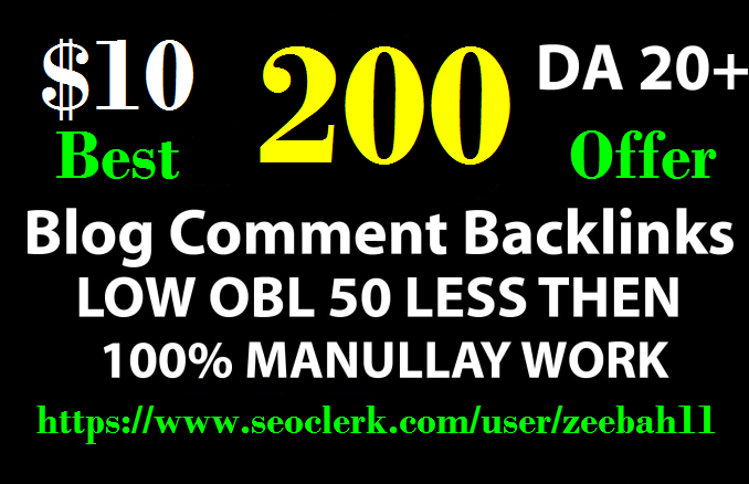 do make 200 Low obl Less then 50 dofollow blog comments backlinks High DA 