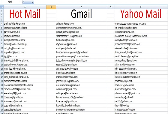 I can excerpt irrefutable email list for you