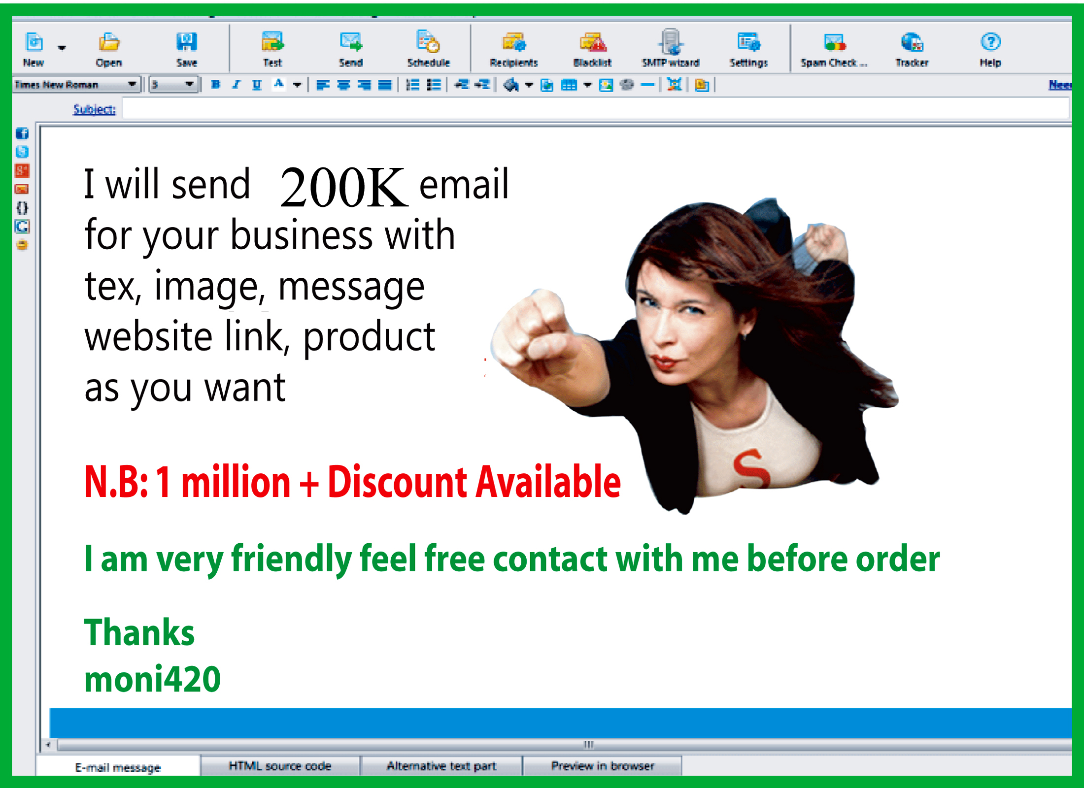 send 200K e-mail for your Business with tex, image, ...