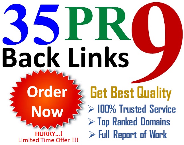 Get 35 high quality SEO Backlinks from PR9 for Top ra...