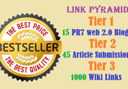 reate Google penguin safe 60 PR3 to PR8 Three Tier SEO Linkpyramid and 1000 Media wiki backlinks..@