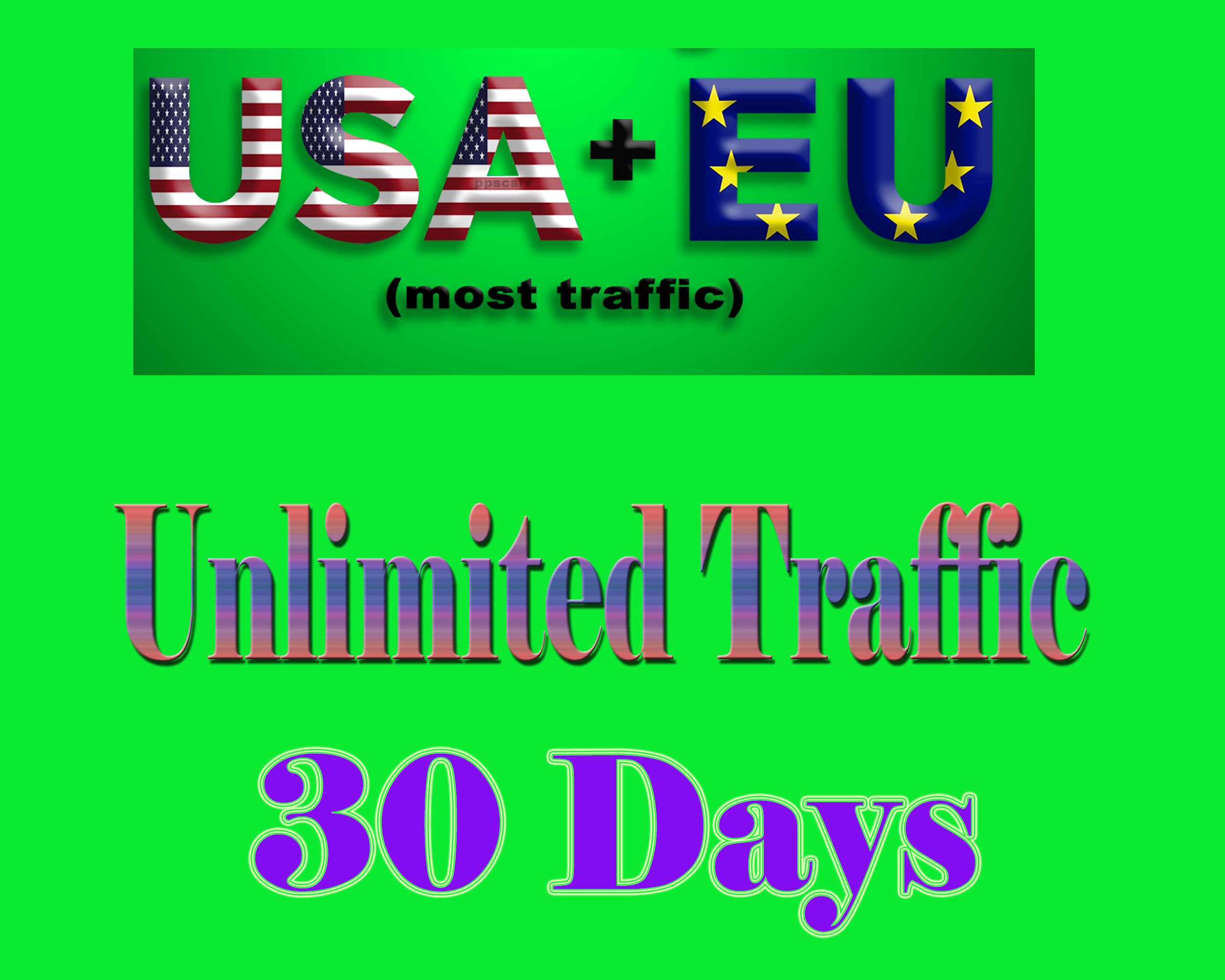 USA EU Unlimited Website Traffic for 1 month