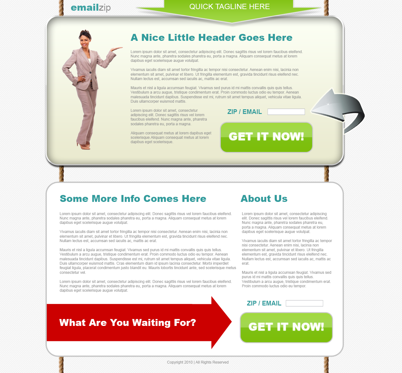 86 Landing page on white background Theme