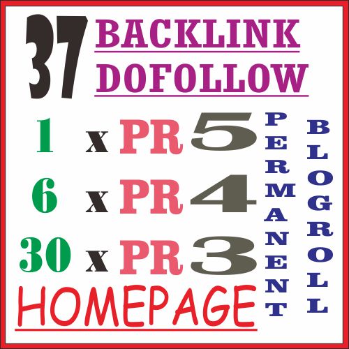 Give You 37 Permanent Blogroll Link on My Hompage Blog PR5=1, PR4=6,PR3=30