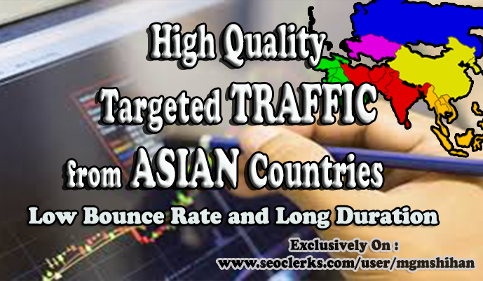 Asia Country Targeted TRAFFIC from Social Media Sources