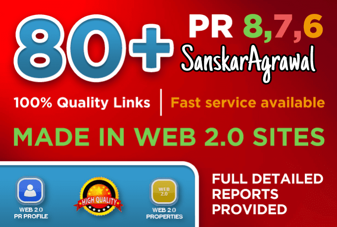 Create 80 High Page Rank Pr Da Google Seo Backlinks D...