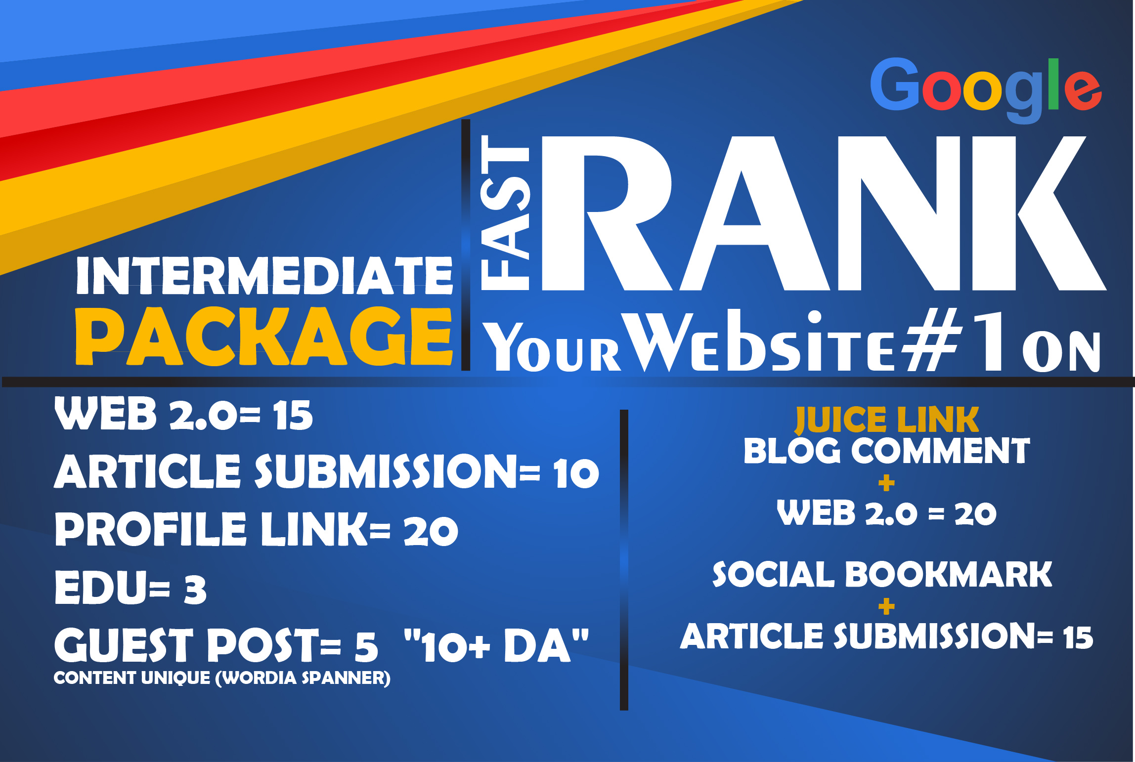 INTERMEDIATE PACKAGE - Manual Job - Latest Google Algorithm Breaker - Improve Your Ranking To Page 1