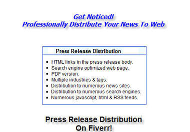 submit Press Release With Permanent Placement On WEB with Google News option..@