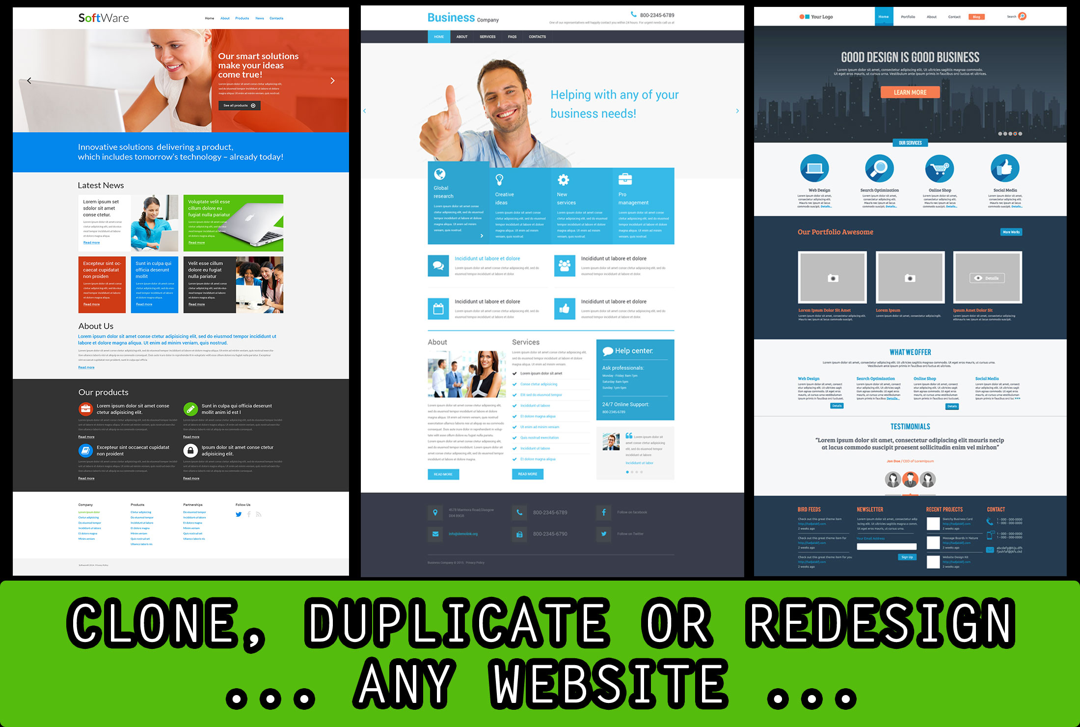 clone, customize or redesign any website professionally 