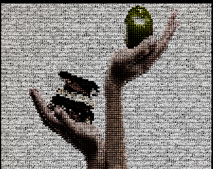 Draw a picture with English letters and numbers