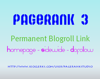 give you blogroll backlink permanent on my pagerank 3 dofollow seo site just