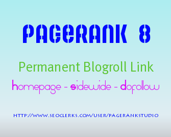 give you blogroll backlink permanent on my PR 8 dofollow seo site just