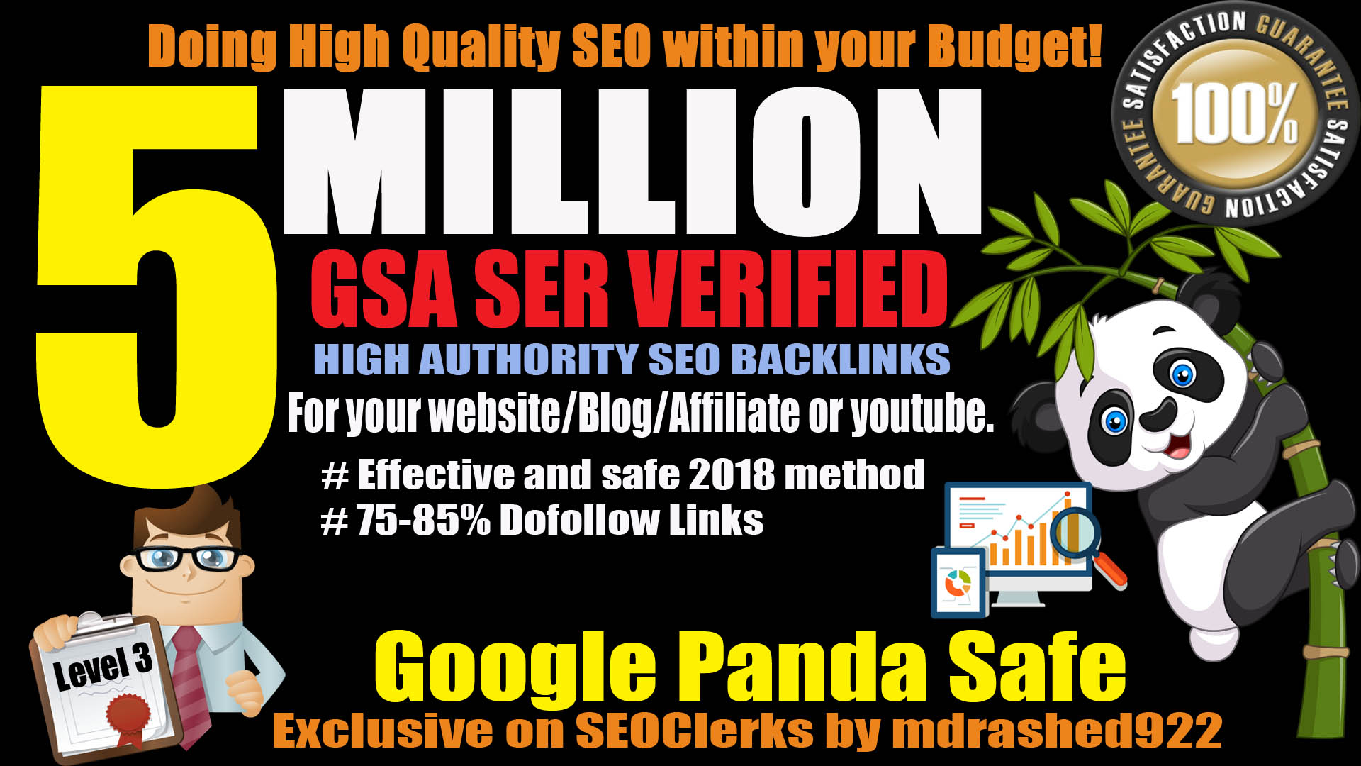Rank on Google 1st Page with 5 million GSA SER Verified High Authority SEO Backlinks for your Website/Blog/Affiliate or YouTube