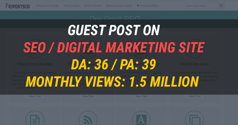 Guest post on my SEO / Digital Marketing Website