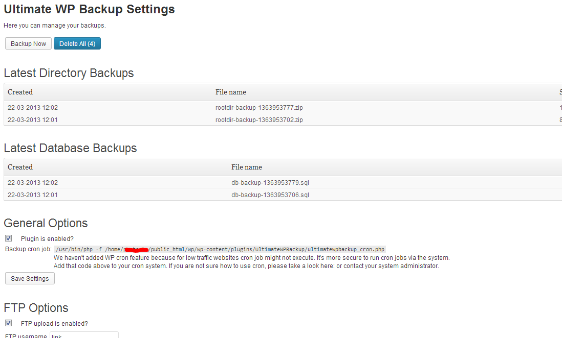 UltimateWP Backup