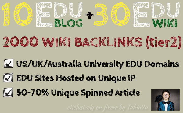 +*+**+*+*create 10 Dofollow Edu Blogs LinkWheel + 30 Edu Wiiki + 2000 Tier2 Wiki Backlinks Pointed on them f