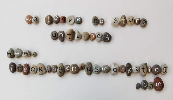 create a unique message from natural coloured stones and send you the images to use as a gift or for promotional purposes