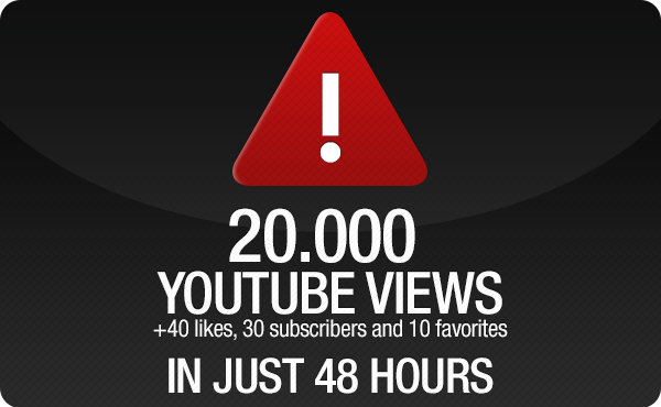give you 20000+ Very Fast youtube views, 15+ likes, 30+ subscribers, 10+ favorites, all in one package to boost your video