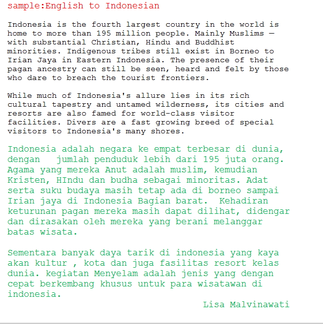 translate English to Indonesian/Bahasa 500 words