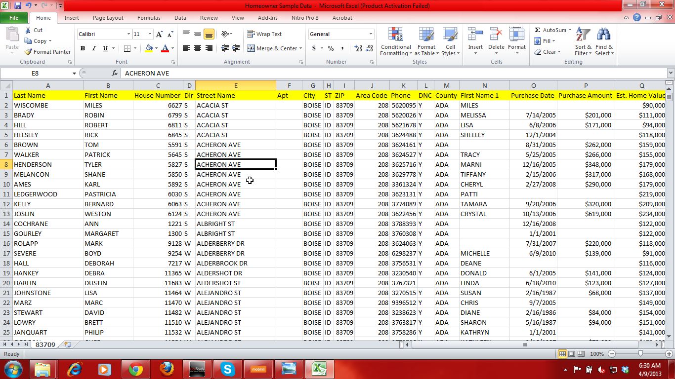 sell 1 Million USA home owners data with phone nos 