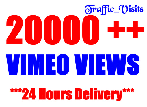add 20,000 fast views to your VIMEO videos in 24 hours, multiple videos up to 3.............