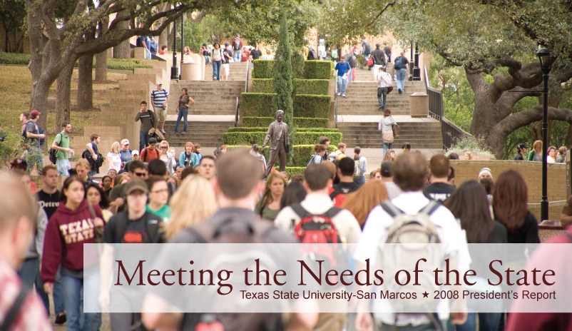 Post 75 flyers on the Texas State University campus
