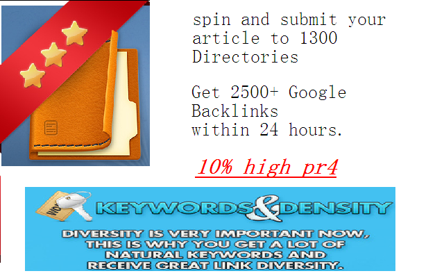 spin and submit your article to 1300 Directories, Get 2500+ Google Backlinks