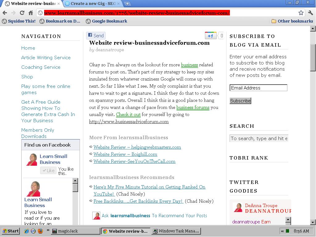write a blog review about your website