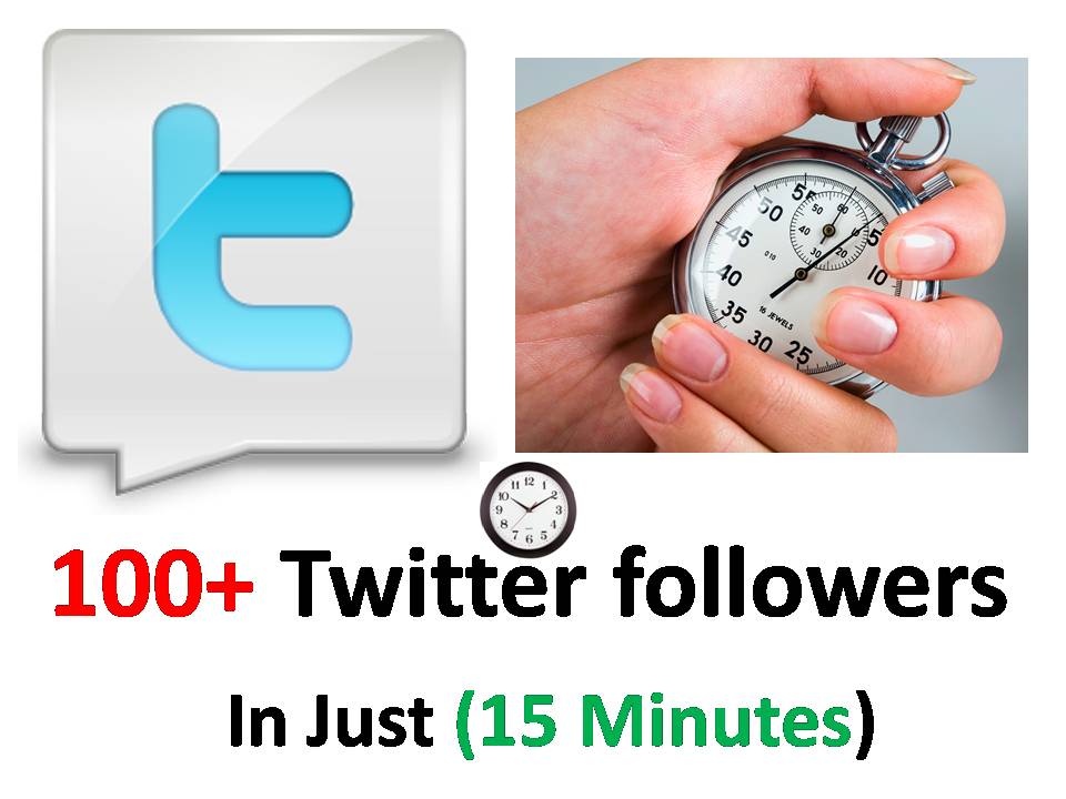 add more than 100+ Real Human Twitter followers in just 15 Minutes