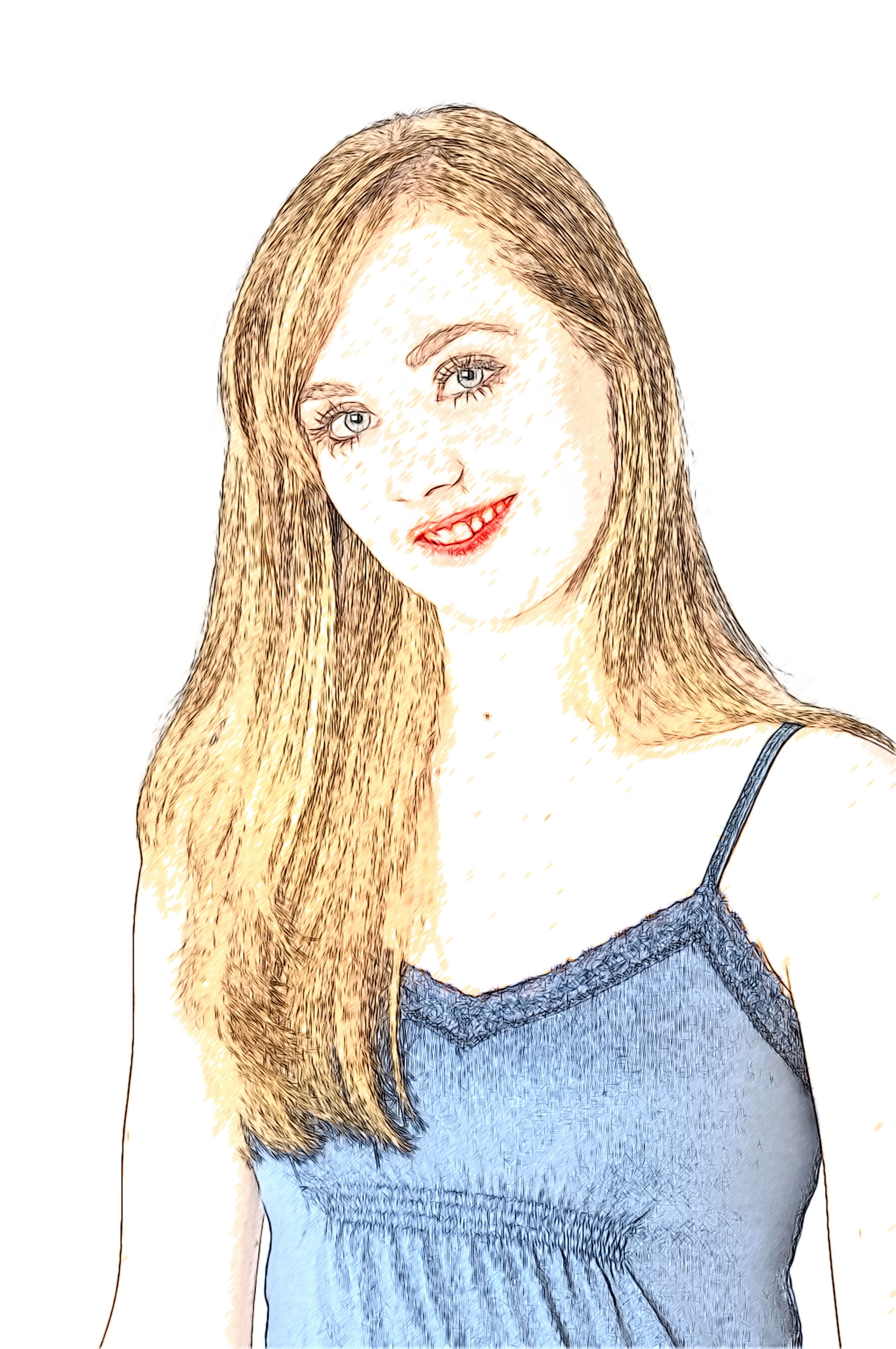 draw a portrait and makeup for your photo by sketch illustration style