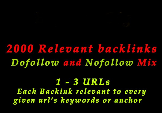 I will create 2000 relevant backlinks dofollow and nofollow mix