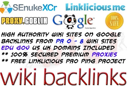 create 150 to 200 wiki BACKLINKS using SeNuKe xCr + Premium Proxies + Linklicious Ping + Rss !!@@