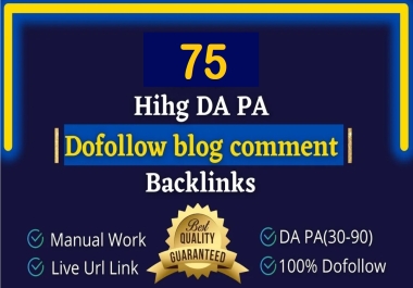 Manually create 75 dofollow Blog Comments SEO Backlinks