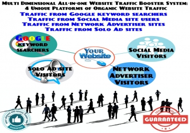 Multi Dimensional Allinone Website Traffic Booster System 4 Platforms of Organic Website Traffic