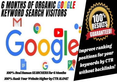 Rank Up Without Backlinks 6 Months Of Organic Google Searchers On YOUR Site