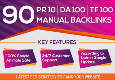 MANUALLY Do 90 UNIQUE PR10 BackIinks SEO on DA100 sites Plus Edu Links