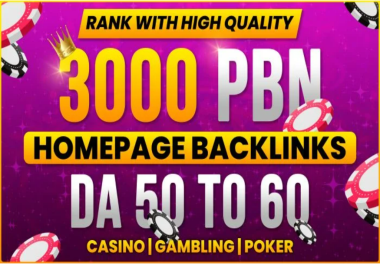 INSTANT RANKING BOOSTER PBNS - 3099+ PBN DA DR 80 TO 50+ Gambling CASINO Poker Betting UFABet Top