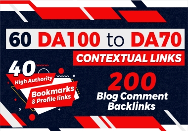 GUARANTEED SEO RANKING with 100 Contextual Links on DA70 - DA100 Unique Sites From RA