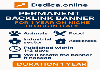 Get Permanent Banner for 1 Year on Niche Italy Italian Blogs - Categories Animals,  Food,  Industry