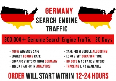 Send genuine 5k-300k Germany based keyword targeted Search Engine traffic