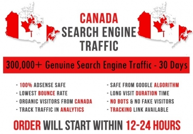 Send original 5k-300k Canada based keyword targeted Search Engine traffic