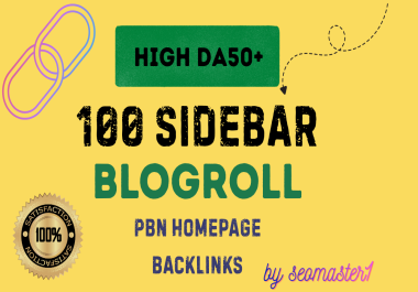 100 PERMANENT SIDEBAR- FOOTER- BLOGROLL PBN HOMEPAGE PBN Dofollow Backlinks TO GET RANK ON GOOGLE