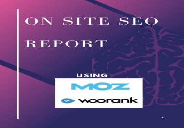 provide you On Site Seo report for your website using premium MOZ Woorank