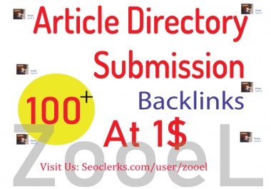 Create 100+ Artic|e Directory Submission backlinks - Top Google Ranking
