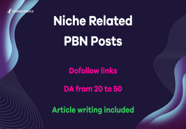 Niche Related PBN Guest Posts - DA up to 50