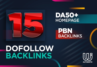 15 Dofollow DA50+ Homepage PBN Backlinks