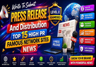 Write To Submit Press Release And Distribution Top 15 High PR Famous Network Sites News