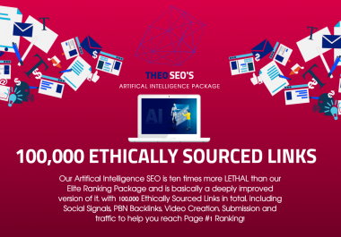 Artifical Intelligence SEO - 100,000 Ethically Sourced Links,  Social Signals,  Custom Pin Board - PBN
