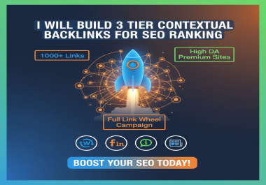 I will build 3 tier contextual backlinks for SEO ranking